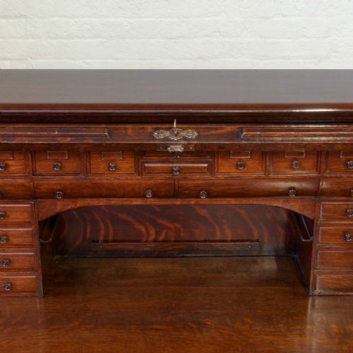 EDWARDIAN OAK ROLL TOP DESK - ADDITIONAL PHOTO 8