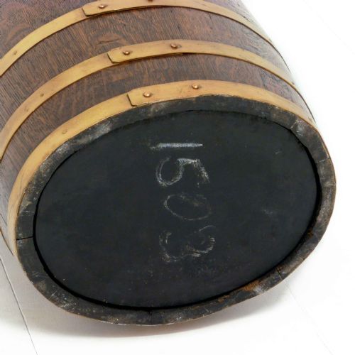 VICTORIAN OAK NAVY RUM BARREL - ADDITIONAL PHOTO 3