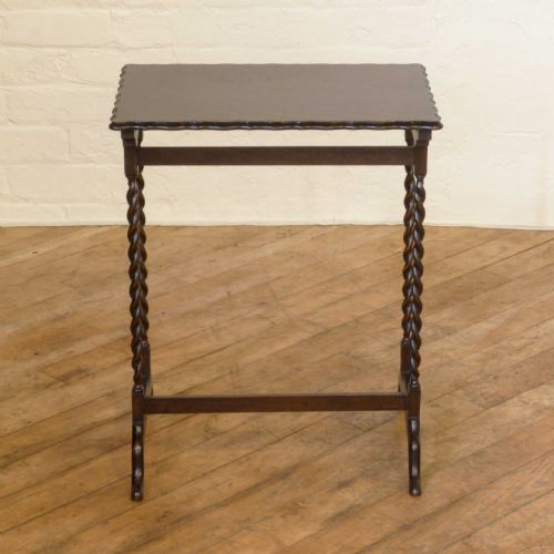 OAK NEST OF TABLES WITH TWIST LEGS - ADDITIONAL PHOTO 5