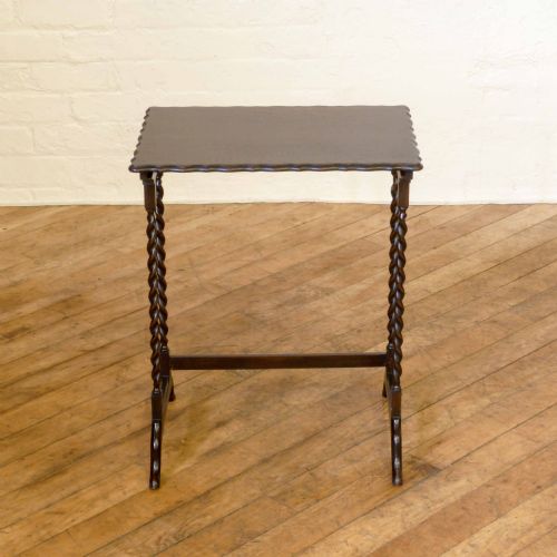 OAK NEST OF TABLES WITH TWIST LEGS - ADDITIONAL PHOTO 6
