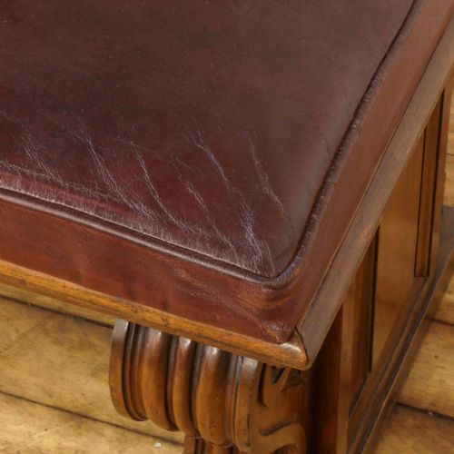 VICTORIAN LEATHER GALLERY SEAT - ADDITIONAL PHOTO 1