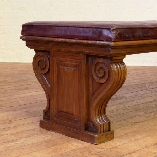 VICTORIAN LEATHER GALLERY SEAT - ADDITIONAL PHOTO 2