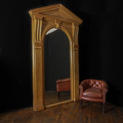 massive victorian pine architectural mirror - CATEGORY: ANTIQUE MIRRORS - DATED VICTORIAN