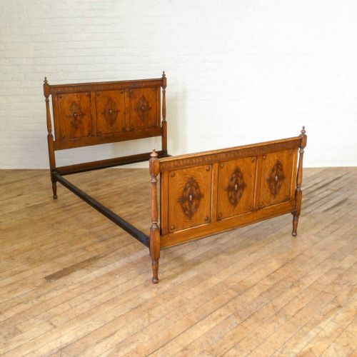 vintage oak bedstead - CATEGORY: ANTIQUE BEDS - DATED 1920