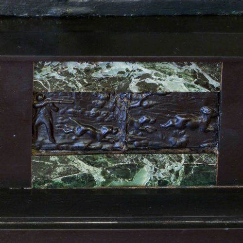 VICTORIAN BLACK SLATE AND MARBLE CLOCK SET - ADDITIONAL PHOTO 2