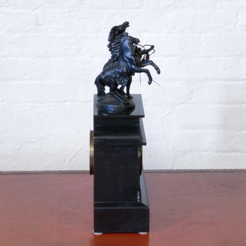 VICTORIAN BLACK SLATE AND MARBLE CLOCK SET - ADDITIONAL PHOTO 8