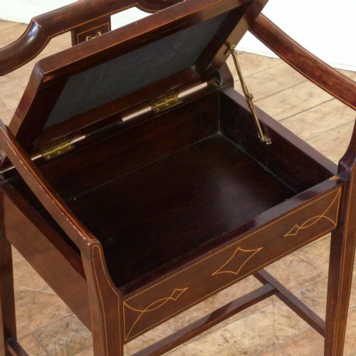 EDWARDIAN MAHOGANY BOX PIANO STOOL - ADDITIONAL PHOTO 3