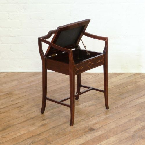EDWARDIAN MAHOGANY BOX PIANO STOOL - ADDITIONAL PHOTO 5