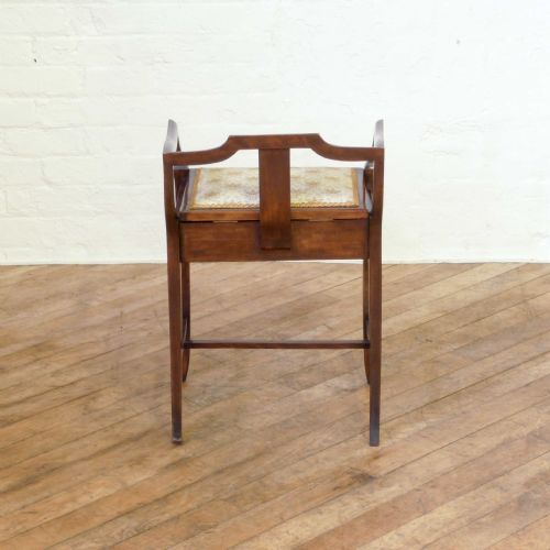 EDWARDIAN MAHOGANY BOX PIANO STOOL - ADDITIONAL PHOTO 8