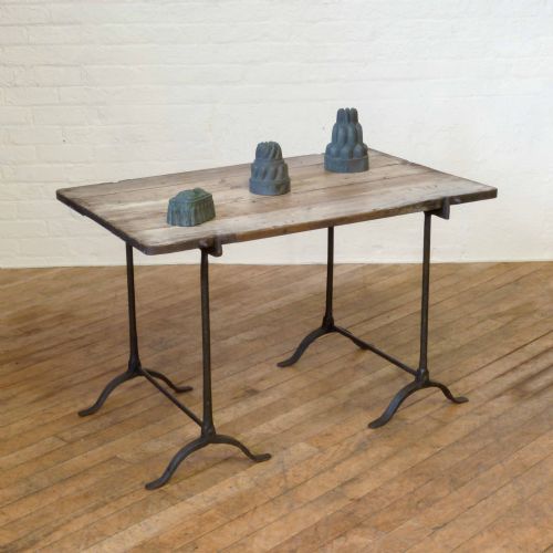 victorian pine trestle table - CATEGORY: ANTIQUE TABLES - DATED 1880