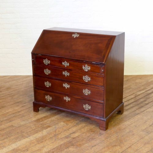 georgian mahogany bureau - CATEGORY: ANTIQUE BUREAU - DATED 1750