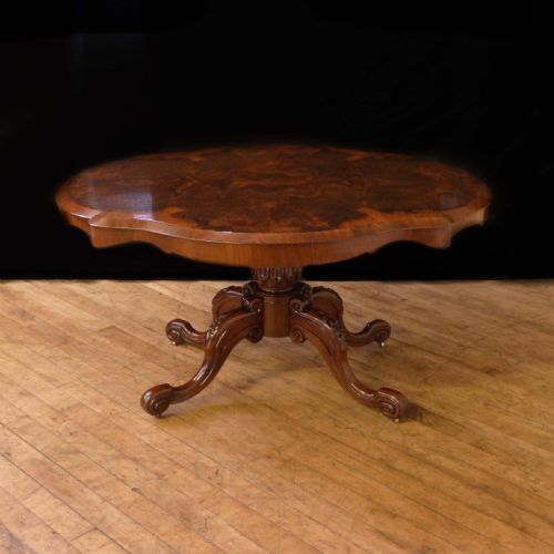 victorian walnut loo table - CATEGORY: ANTIQUE TABLES - DATED 1860