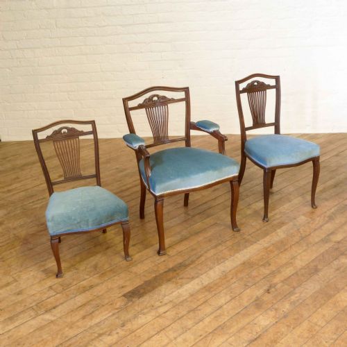 EDWARDIAN MAHOGANY EIGHT PIECE SUITE - ADDITIONAL PHOTO 1