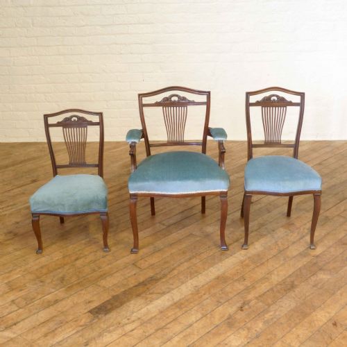 EDWARDIAN MAHOGANY EIGHT PIECE SUITE - ADDITIONAL PHOTO 2