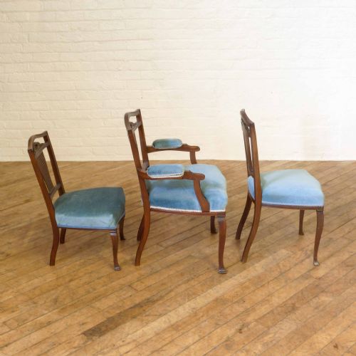 EDWARDIAN MAHOGANY EIGHT PIECE SUITE - ADDITIONAL PHOTO 5
