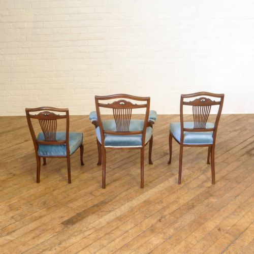 EDWARDIAN MAHOGANY EIGHT PIECE SUITE - ADDITIONAL PHOTO 6