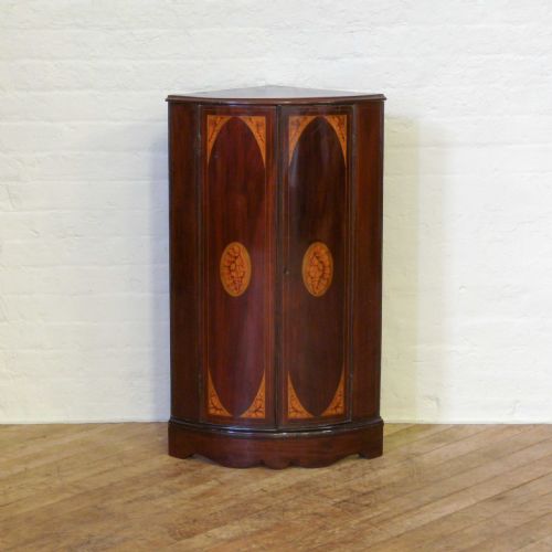 georgian bow front corner cupboard - CATEGORY: ANTIQUE CUPBOARDS - DATED GEORGIAN