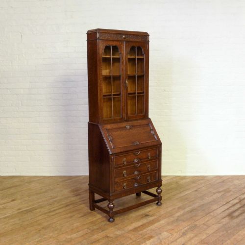 oak bureau bookcase - CATEGORY: ANTIQUE BUREAU - DATED 1920