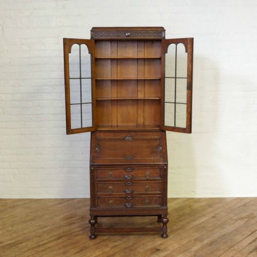 OAK BUREAU BOOKCASE - ADDITIONAL PHOTO 3