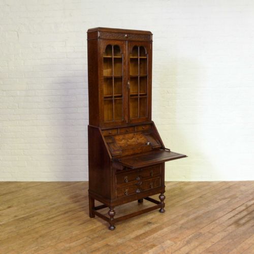 OAK BUREAU BOOKCASE - ADDITIONAL PHOTO 8
