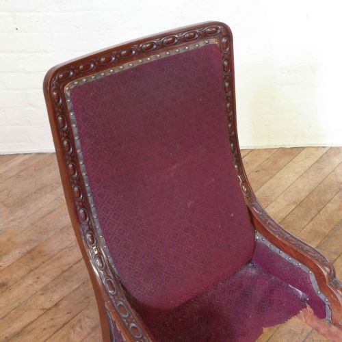 MAHOGANY FRAME LADIES CHAIR - ADDITIONAL PHOTO 5