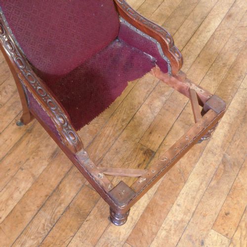 MAHOGANY FRAME LADIES CHAIR - ADDITIONAL PHOTO 4