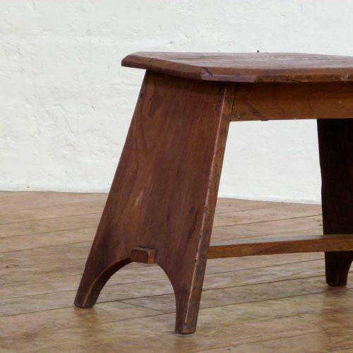 SMALL ANTIQUE HARDWOOD STOOL - ADDITIONAL PHOTO 2