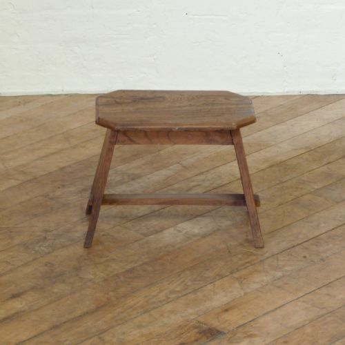 SMALL ANTIQUE HARDWOOD STOOL - ADDITIONAL PHOTO 3