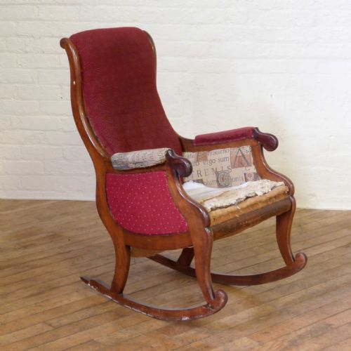 victorian mahogany rocking chair - CATEGORY: ANTIQUE CHAIRS - DATED 1890