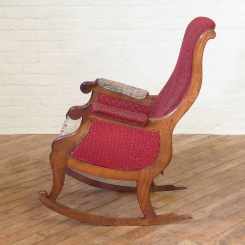 VICTORIAN MAHOGANY ROCKING CHAIR - ADDITIONAL PHOTO 2