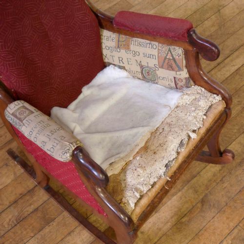 VICTORIAN MAHOGANY ROCKING CHAIR - ADDITIONAL PHOTO 3