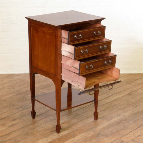 EDWARDIAN MAHOGANY MUSIC CABINET - ADDITIONAL PHOTO 1