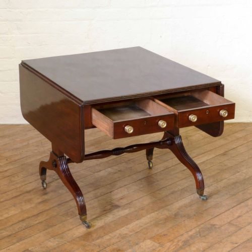 REGENCY MAHOGANY SOFA TABLE - ADDITIONAL PHOTO 3