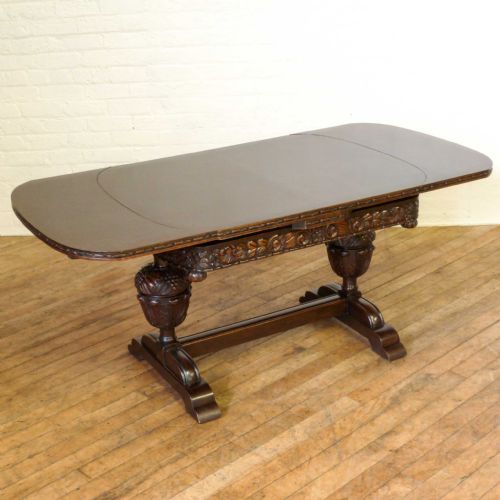CARVED OAK DRAWLEAF TABLE - ADDITIONAL PHOTO 6