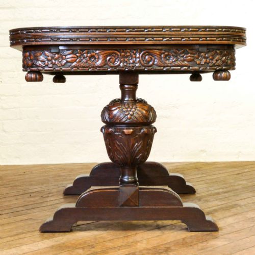 CARVED OAK DRAWLEAF TABLE - ADDITIONAL PHOTO 7