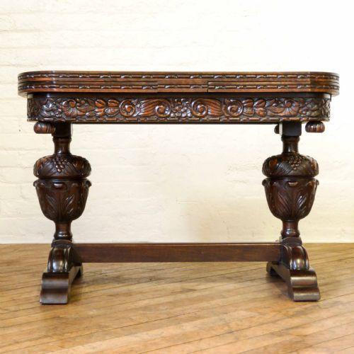 CARVED OAK DRAWLEAF TABLE - ADDITIONAL PHOTO 8