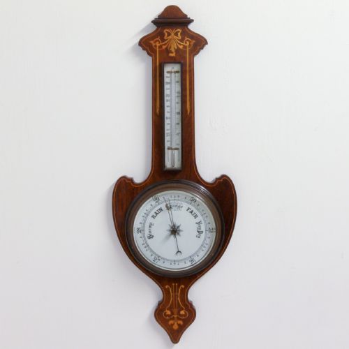 edwardian mahogany barometer - CATEGORY: ANTIQUE BAROMETERS - DATED EDWARDIAN
