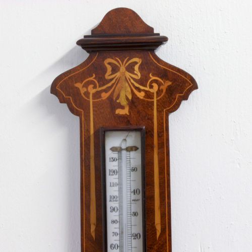 EDWARDIAN MAHOGANY BAROMETER - ADDITIONAL PHOTO 1