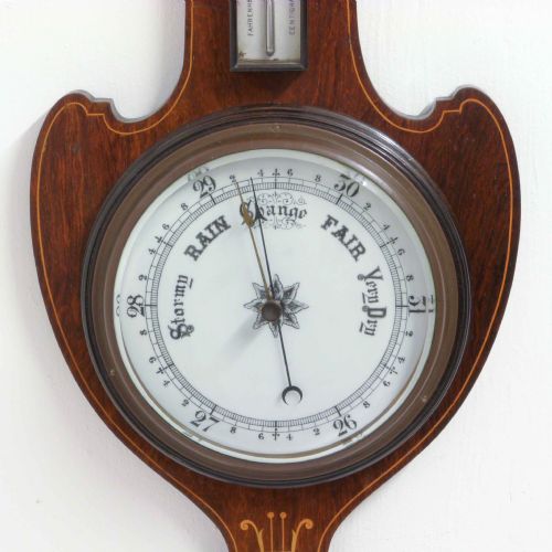 EDWARDIAN MAHOGANY BAROMETER - ADDITIONAL PHOTO 2