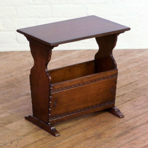 oak magazine rack - CATEGORY: ANTIQUE MISCELLANEOUS - DATED 1920