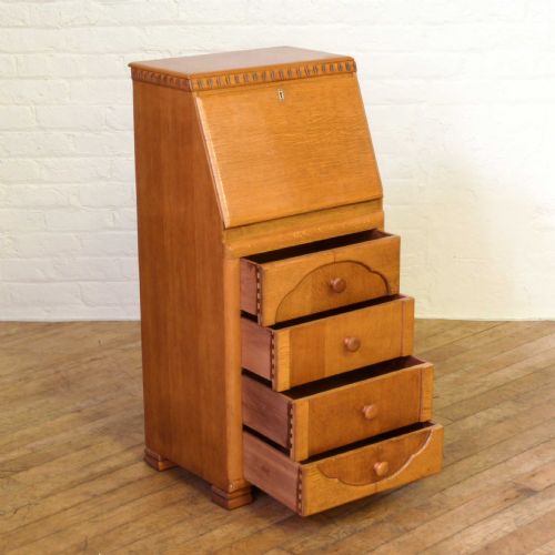 ART DECO OAK BUREAU - ADDITIONAL PHOTO 2