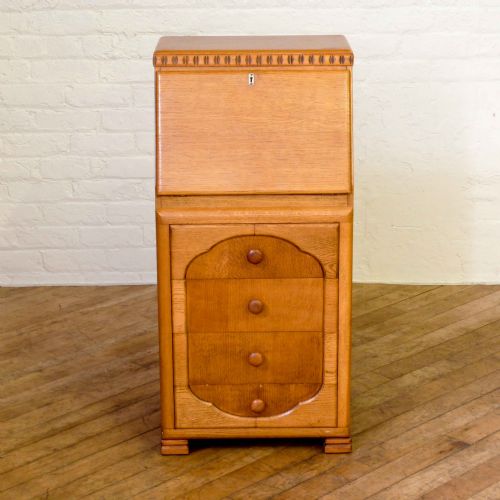ART DECO OAK BUREAU - ADDITIONAL PHOTO 3