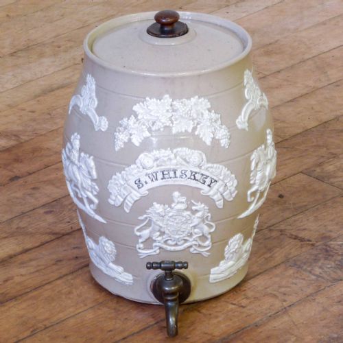 VICTORIAN EARTHENWARE WHISKY BARREL - ADDITIONAL PHOTO 1