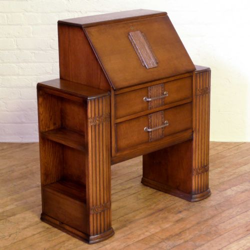 art deco oak bureau - CATEGORY: ANTIQUE BUREAU - DATED 1930