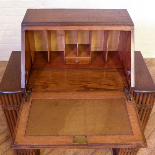 ART DECO OAK BUREAU - ADDITIONAL PHOTO 2