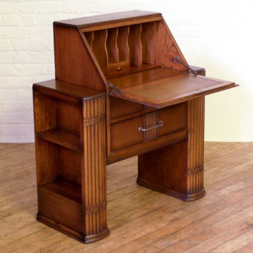 ART DECO OAK BUREAU - ADDITIONAL PHOTO 6