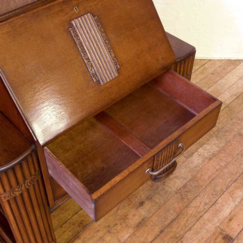 ART DECO OAK BUREAU - ADDITIONAL PHOTO 9