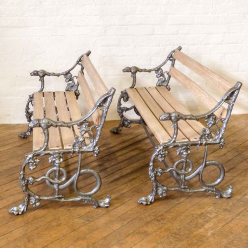 pair of victorian coalbrookdale benches - CATEGORY: ANTIQUE MISCELLANEOUS - DATED VICTORIAN