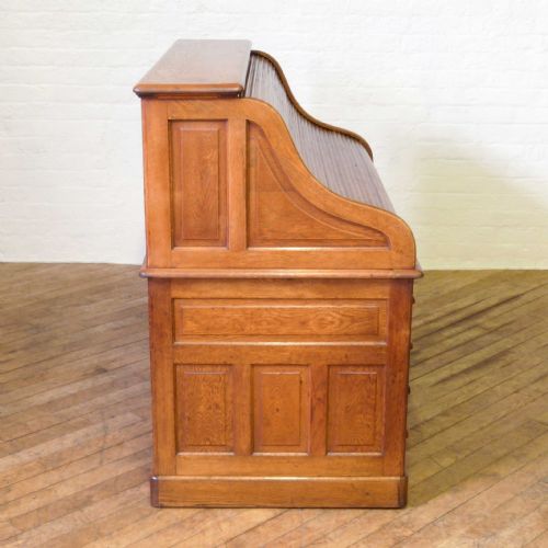 EDWARDIAN OAK ROLL TOP DESK - ADDITIONAL PHOTO 13