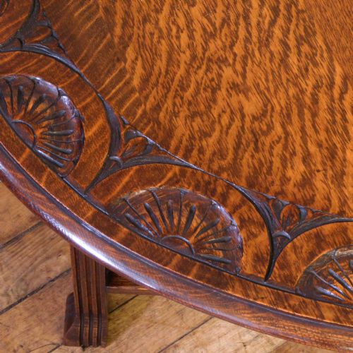 OAK GATELEG TABLE WITH REEDED LEGS - ADDITIONAL PHOTO 2